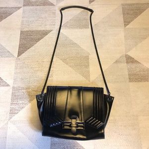 Zara black structured crossbody chain bag purse